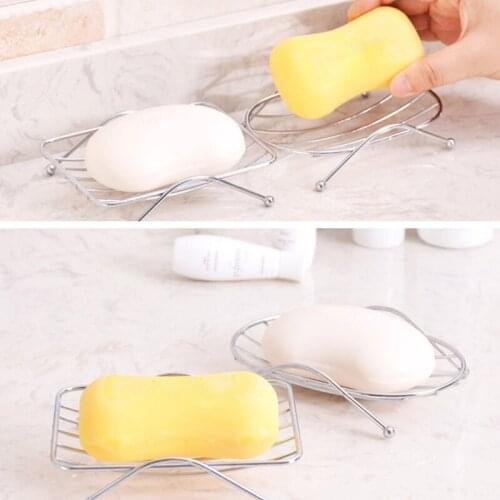 634E Stainless Steel Soap Dish Soap Holder Case Rust-resistant Soap Saver Basket Drain Container for Bathroom Shower Accessories