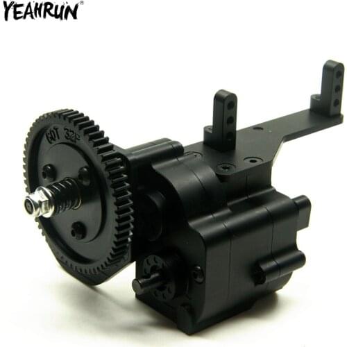 YEAHRUN Metal Transfer Case AX2 2 Speed Transmission Gearbox For 1/10 Axial SCX10 Wraith RC Crawler Car Upgrade Parts