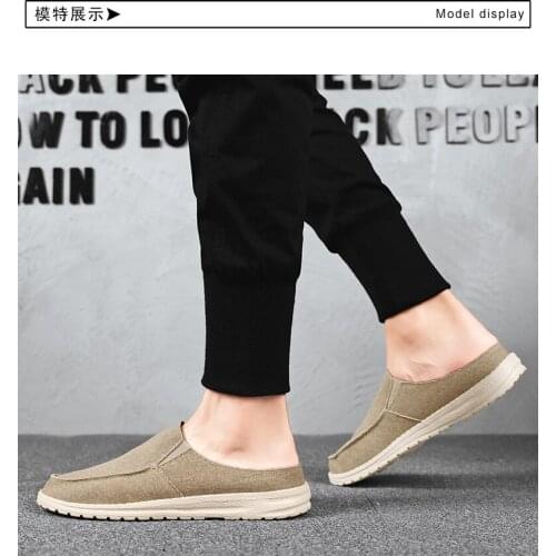 Men Shoes Summer Mens Half-drag Home Casual Shoes Light and Comfortable Lazy Shoes Large Size Chef Shoes for Men