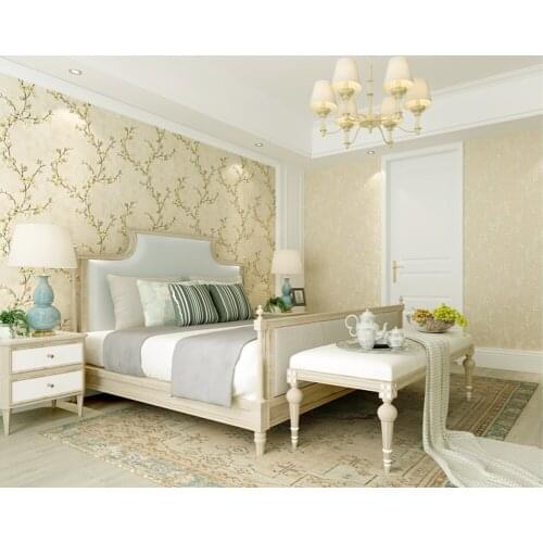 Q QIHANG Retro American Pastoral 3D Bedroom Living Room AB Version TV Background Non-woven Wallpaper 10M*0.53M=5.3M2