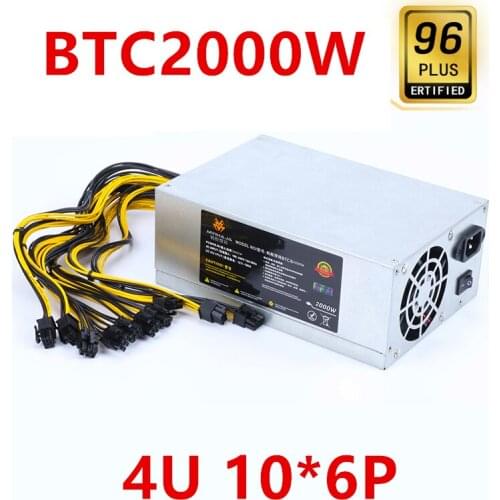 New Miner PSU For Myihaja Single Channel 12V Power Supply A10pro Z15 847 4U 10*6P 2000W Mining Power Supply BTC2000W