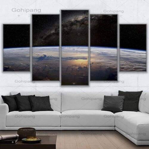 Home Decoration Posters Frame Living Room 5 Panel Universe Planet Modular Picture Wall Art HD Printed Modern Painting On Canvas