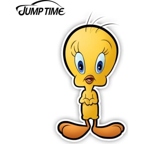 Jump Time 13cm x 6cm Tweety Bird Decal Car Styling Vinyl Cartoon Graphic Decor for Window Bumper Trunk Car Stickers Decoration