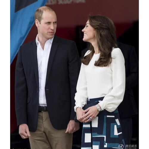 2016 Luxury Kate Middleton Princess White Loose Long Sleeve Shirt