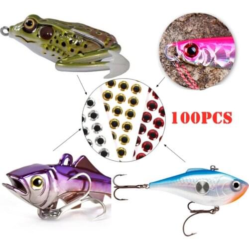 Fishing Lure Eye 3D Simulation Fly Fishing Crank Bait Artificial Fisheye Silver/ red 3mm / 5mm / 6mm Fishing Lure Set