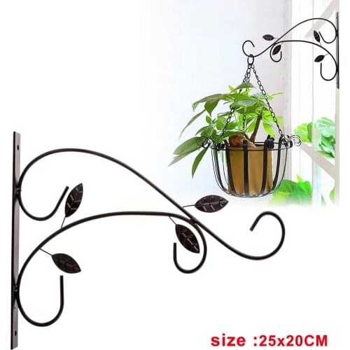 GARDEN HANGING WALL BRACKETS Outdoor Basket Plant Pot Hanger Hook Decoration