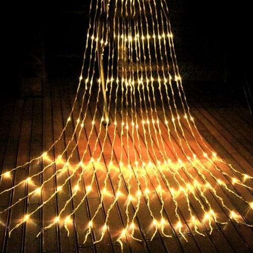 Waterfall LED String Lights Water Flow Snowing Effect Curtain Fairy String Light Hanging Twinkle Water Flow Light for Decor Lamp