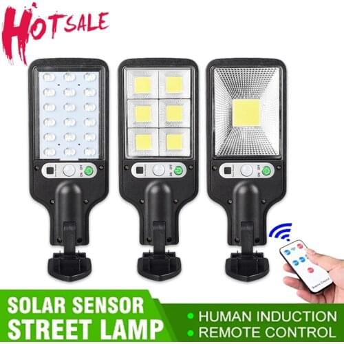COB Solar Led Street Lights Outdoor Security Light Wall Lamp Waterproof PIR Motion Sensor Smart Remote Control Lamp Garden Decor
