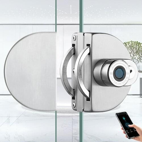 Smart Bluetooth-compatible Remote Control Fingerprint Biometrics Lock With Key for Home Office Frameless Glass Door