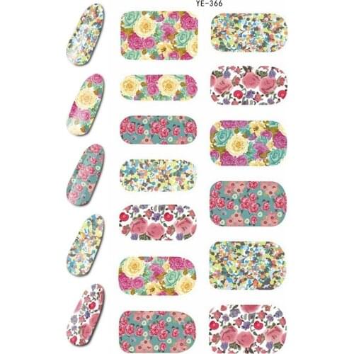 WATER TRANSFER DECAL NAIL ART NAIL STICKER FLOWER YELLOW DAISY FLYING PETAL FULL COVER ROSE LILY YE366-371