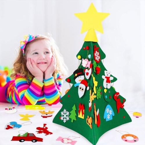 Felt Christmas Tree DIY Santa Claus Handicrafts Detachable Accessories New Year´s Room Decoration
