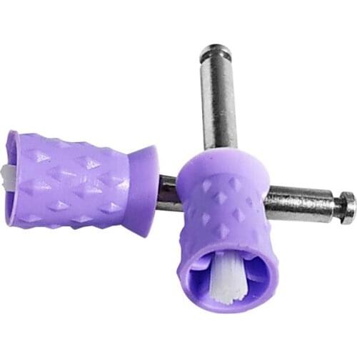 100pc/box Dental Polishing Brush Dual Use Rubber Cup Prophy Latch Polisher Brush Colorful Buff Bristles Dental Polisher Tool