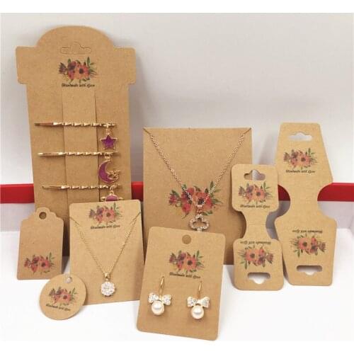 100Pcs/lot Fashion Jewelry Display Ornament Card Tags DIY handmade Jewellery Earring Necklace Stud Birthday Gifts Packing Card
