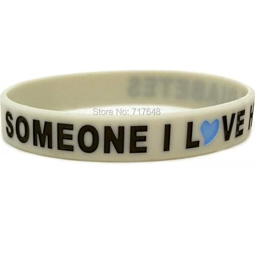 100pcs Someone I Love Has Diabetes wristband silicone bracelets free shipping by epacket A