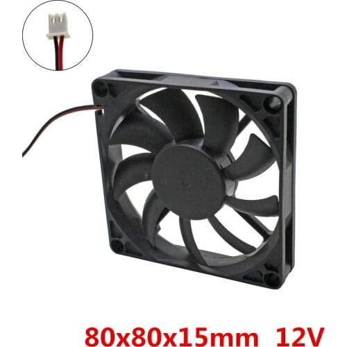 2pcs/lot GDSTIME 80x80x15mm 8015 DC 12V 2pin Brushless Fans cooler cooling radiator