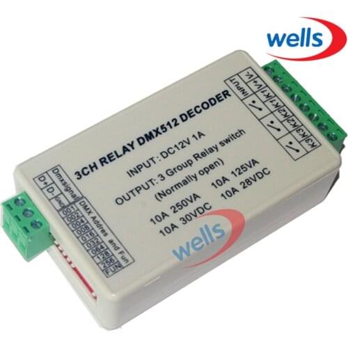 3 CH DMX 512 RELAY OUTPUT , 3CH dmx512 Controller,with case,LED DMX512 Decoder,Relay Switch Controller,Max 10A