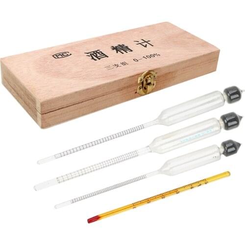 4 piece/set 0-100% Alcoholometers Professional Breathalyzer Alcohol Tester For Wine Alcohol Concentration Meter