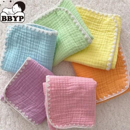 6Pcs Towel Baby Facecloth Baby Bath Towel Handkerchief Cotton Burp Cloth Soft Absorbent Gauze Kindergarten Washcloth 30x40cm