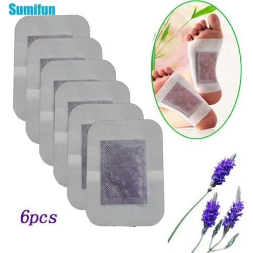 6Pcs Lavender Adhesive Detox Foot Patch Anti-Swelling Remove Toxin Slimming Paster Improve Sleepping Health Care Medical Paster