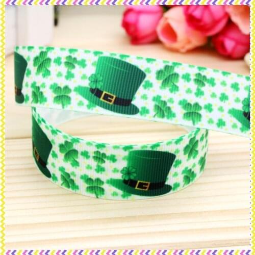 7/8'' Free shipping Saint Patrick printed grosgrain ribbon headwear hair bow diy party decoration wholesale OEM 22mm B818