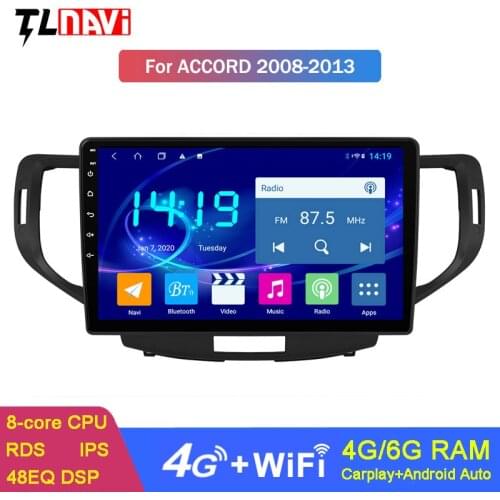 6G+128G Car Radio GPS Navigation Android 10 Audio Multimedia Player For Honda Accord 8 Corsstour Acura Tsx 2008-2013