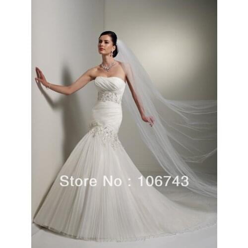 Free shipping 2017 new style best seller Sexy bride wear handmade Custom sizes crystal lace up plus size mermaid wedding dress