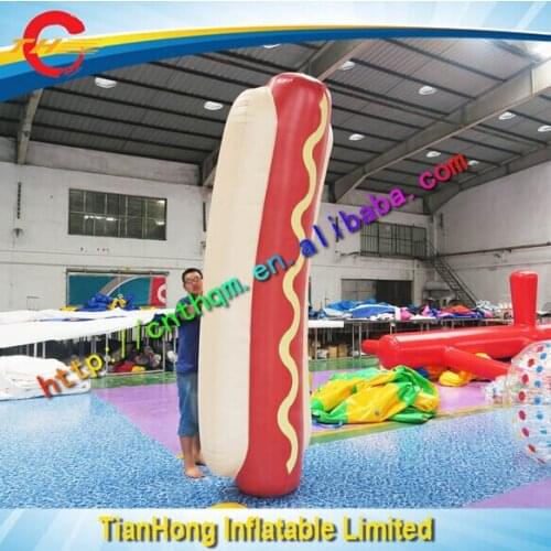 Free Door Shipping 3m High Inflatable Hot Dog Model for sale, Advertising Inflatable PVC Helium Hotdog inflatable foods balloon