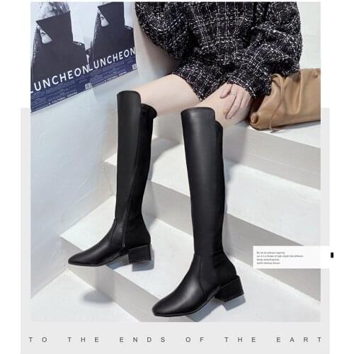 Martin boots female British style short boots female over the knee high boots 2021 new fashion thin boots elastic stocking boots