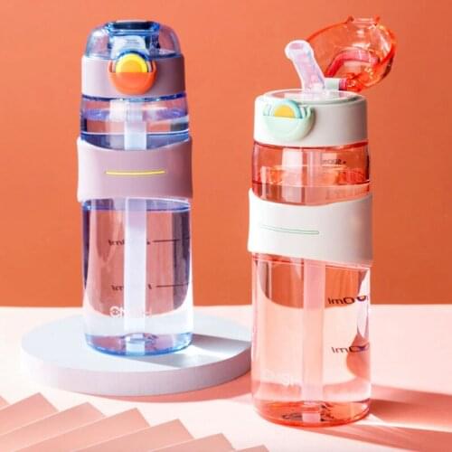 Tritan Outdoor Water Bottle with Straw Sports Bottles Leak Proof Eco-friendly Children School with Lid Hiking Camping BPA Free