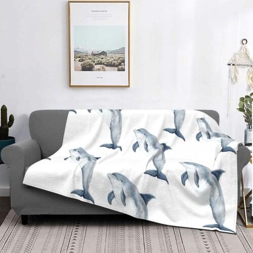 Dolphin Blanket Flannel All Season Animal Marine Multi-function Ultra-Soft Throw Blankets for Home Outdoor Bedding Throws