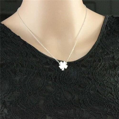 Hot Koop Klavertje Vier ketting shamrock ketting lucky charm ketting Voor Lucky Meisjes