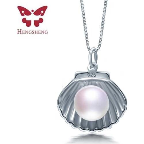 HENGSHENG 100% cultured AAAA freshwater Pearl Pendant, Button Shape Natural real genuine Pearl Pendant for women jewelry gift