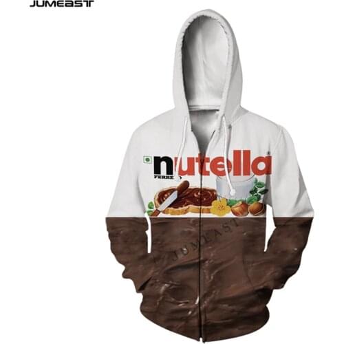 Jumeast Brand Men Women 3D Printed Instant Noodle Food Beverage Long Sleeve Jacket Sport Pullover Fashion Zipper Hoodies