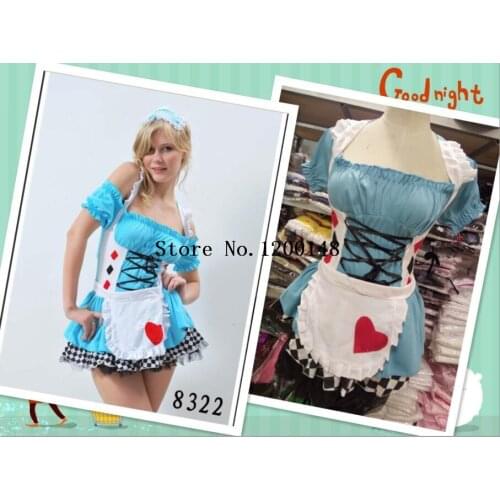 Alice in Wonderland Princess Cards Poker Maid Dress costumes Cosplay Halloween Costumes For Women Plus Size S-2XL