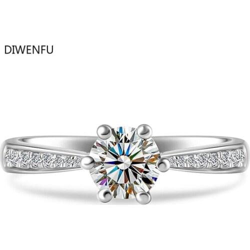 Real S925 Sterling Silver Natural Moissanite Rings for Women Fine Silver 925 Jewelry Anillos Mujer Bizuteria wedding Ring