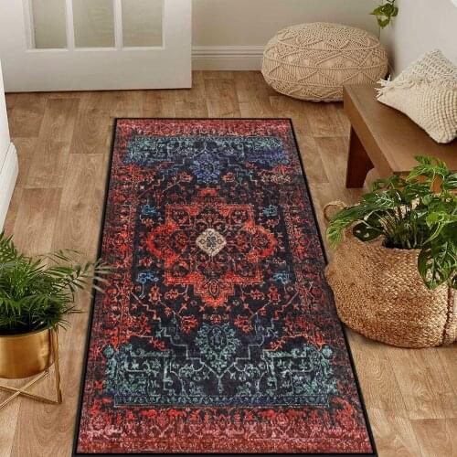 Red blue color old ethnic patterned carpet modern carpet living room carpet free shipping soft textured carpet