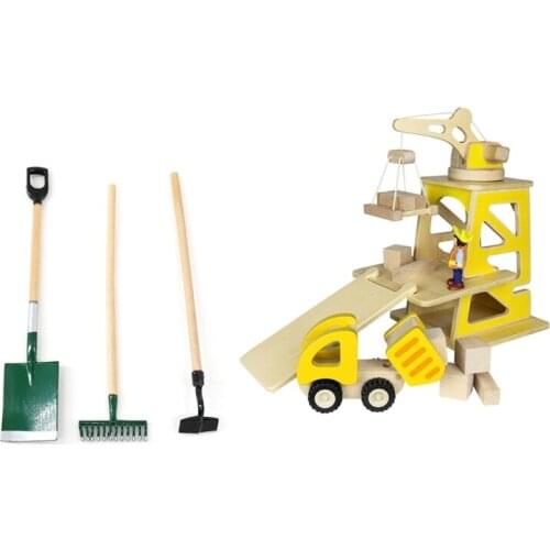 1/12 Scale Mini Shovel Rake Garden Tools Model Dollhouse Miniature Accessories Decoration Doll House Toy