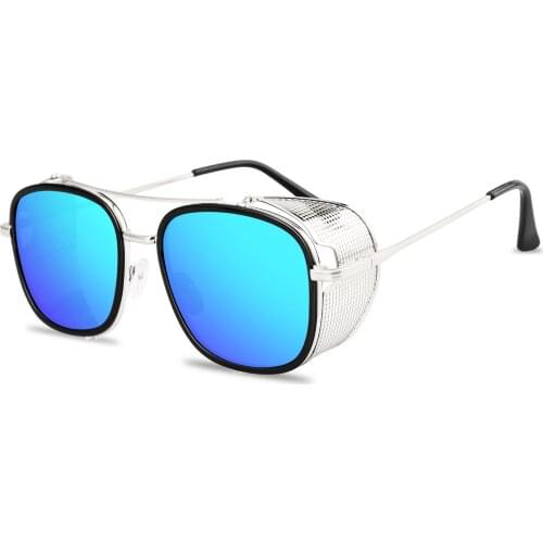 Fashion retro steampunk metal sunglasses mens womens metal side sunglasses tide sunglasses women vintage Punk sunglasses