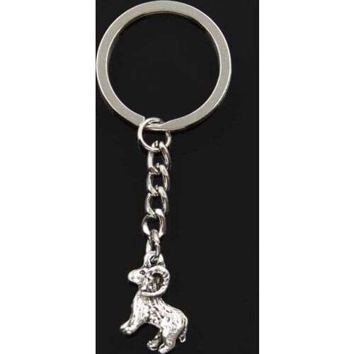 Fashion Keychain 23x19mm Goat Ram Pendants DIY Men Jewelry Car Key Chain Ring Holder Souvenir For Gift