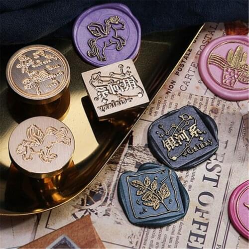 500+ Patterns Wax Seal Stamp Retro Wood Stamp Kits Replace Copper Head-Stamp Series