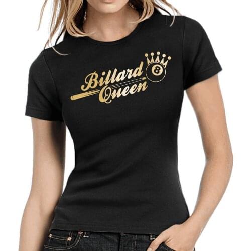 2019 New Arrival Summer Fashion Fashion Billard Queen | 8-Ball | Pool | Crown | Gold Metallic |Girlie Shirtcustom Tee Shirts