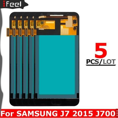 5Pcs 2nd Gen OLED Original LCD for SAMSUNG Galaxy J7 2015 Display J700 Touch Screen For SAMSUNG J7 2015 J700 J700F J700M J700H