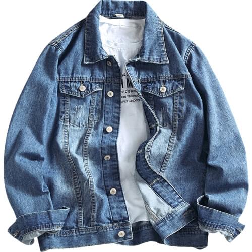 Autumn Denim Coat Men Jeans Jacket Light Blue Plus Size Denim Jacket 5XL Add Wimter Warm Plus velvet Denim jackets