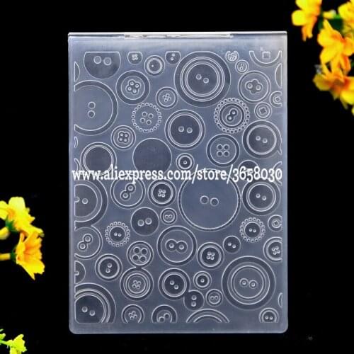 Buttons Plastic Embossing Folder For Scrapbook DIY Album Card Tool Plastic Template 10.5x14.5cm 8070710