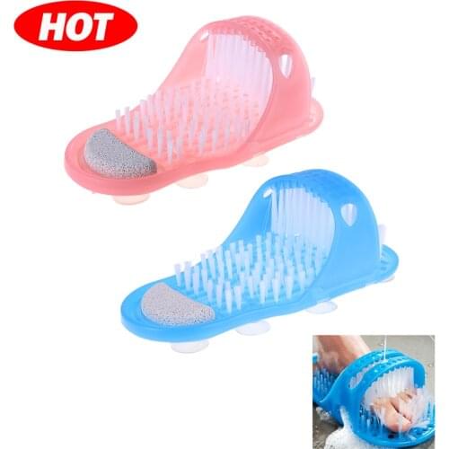 Plastic Bath Shoe Pumice Stone Foot Scrubber Shower Brush Massager Slippers for Feet Bathroom Products Foot Care Dropshipping