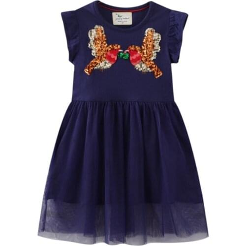 Jumping Meters New Arrival Princess Dress With Birds Beading Fashion Popular Design Children Sleeveless Party Wedding Frocks