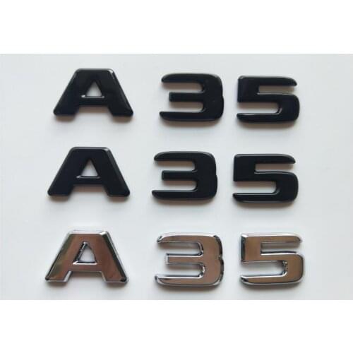 Flat Font Letters Number A 3 5 Rear Trunk Lid Emblems Badges Emblem Badge Sticker for Mercedes Benz W177 A35 A 35 AMG 2017-2020