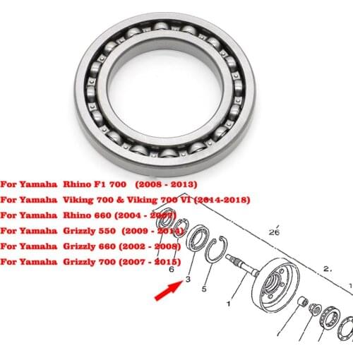 Clutch Crankcase Bearing UTV For Yamaha Rhino Viking 660 700 Grizzly 550 660 700 Replace 93316-01003-00