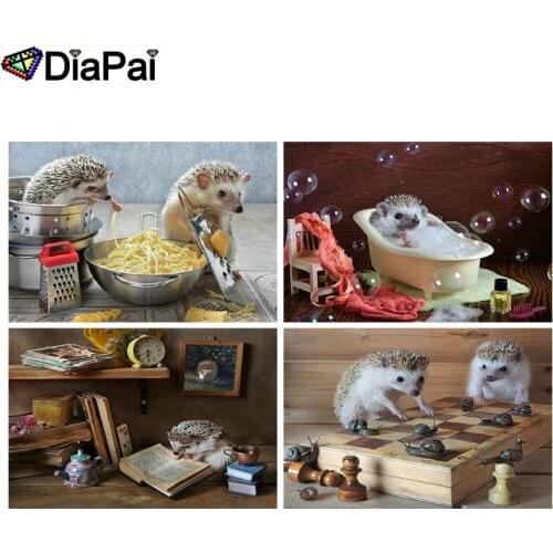 DIAPAI 100% Full Square/Round Drill 5D DIY Diamond Painting "Animal hedgehog" 3D Embroidery Cross Stitch Home Decor