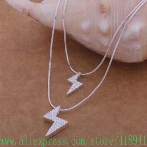 Silver Plated Necklace, Silver Plated fashion jewelry Lightning necklace /eoeanfla bpgakgna AN479